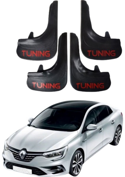 Renault Megane 4 Sd 2016-2021 Uyumlu Tuning Yazılı 4'lü Tozluk Çamurluk Paçalık Modifiye
