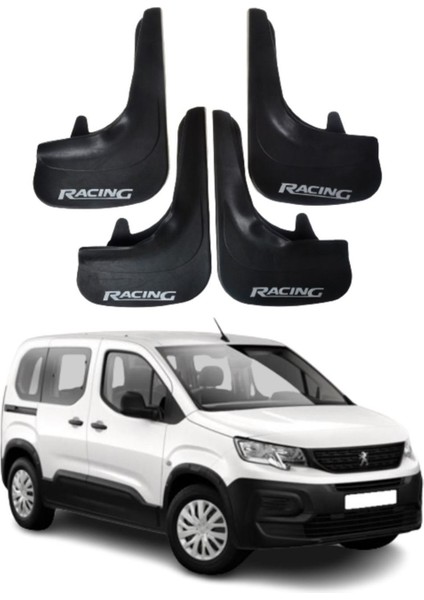 Peugeot Rifter Uyumlu Racing Yazılı 4'lü Tozluk Çamurluk Paçalık Modifiye