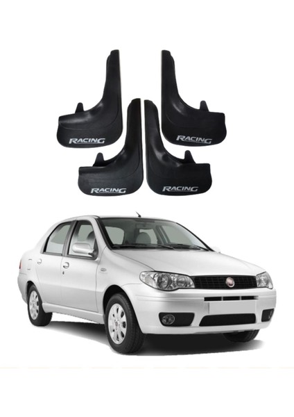 Fiat Albea-1 Uyumlu Racing Yazılı 4'lü Tozluk Çamurluk Paçalık Modifiye
