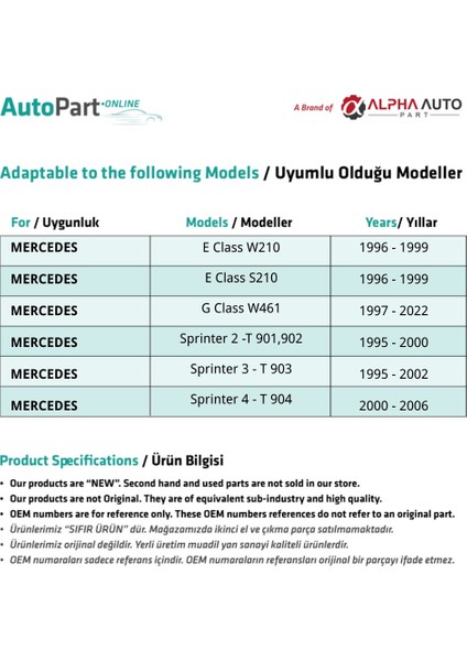 Mercedes Sprinter için Enjektör Borusu fiyatları