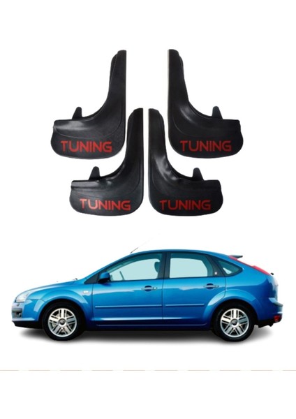 Ford Focus 2 Hb 2005-2011 Uyumlu Tuning Yazılı 4'lü Tozluk Çamurluk Paçalık Modifiye