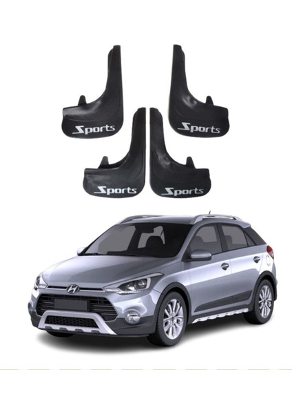 Hyundai I20 2015-2020 Uyumlu Sports Yazılı 4'lü Tozluk Çamurluk Paçalık Modifiye