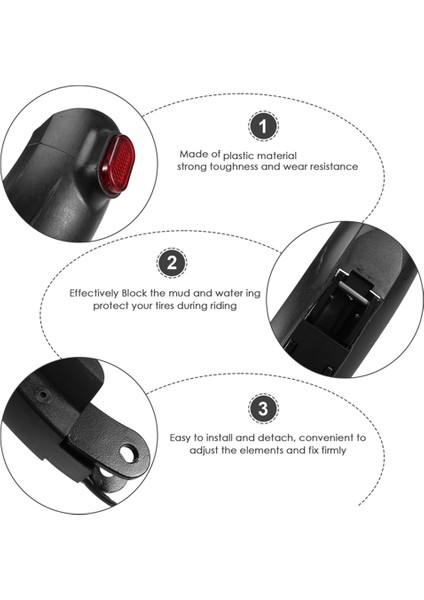 Elektrikli Scooter Arka Çamurluk Çamurluk Kanat + Kuyruk Lambası, Scooter Kaykay Parçaları E Scooter Aksesuarları (Yurt Dışından) fırsatları
