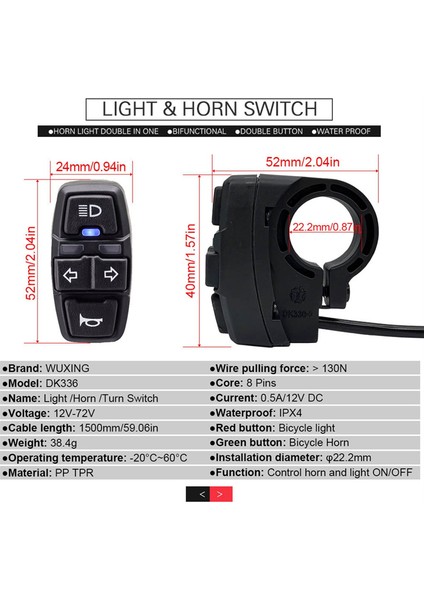 Ebike Far Arka Lambası DK336 Seti Ön/arka Işık Elektrikli Bisiklet LED Işıkları Seti 36V 48V 52V 60V Için (Yurt Dışından) fiyatları
