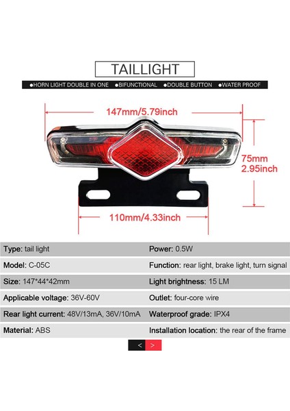 Ebike Far Arka Lambası DK336 Seti Ön/arka Işık Elektrikli Bisiklet LED Işıkları Seti 36V 48V 52V 60V Için (Yurt Dışından) fırsatları
