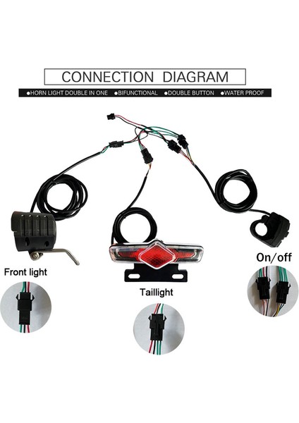 Ebike Far Arka Lambası DK336 Seti Ön/arka Işık Elektrikli Bisiklet LED Işıkları Seti 36V 48V 52V 60V Için (Yurt Dışından) indirimleri