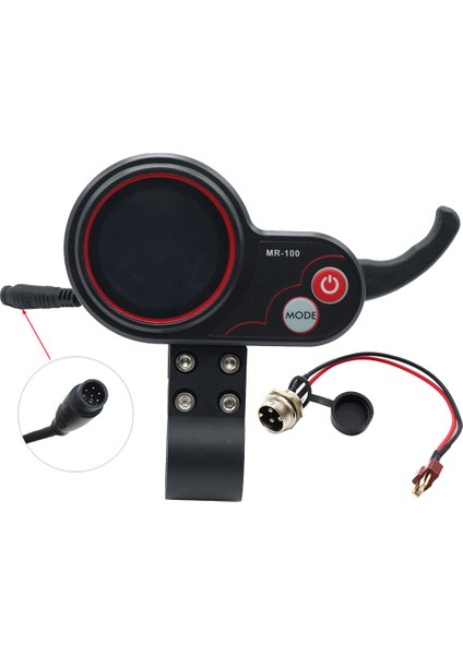 MR-100 LCD Ekran Metre Pano 6pin + T Tipi Kablo Kugoo M4 Elektrikli Scooter Aksesuarları (Yurt Dışından)