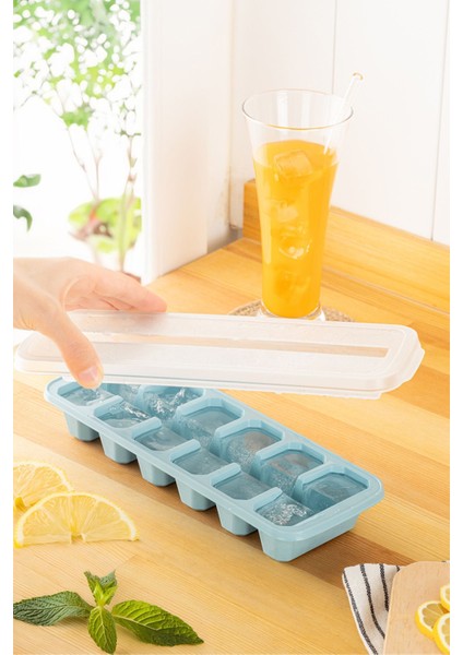 12 Bölmeli Şeffaf Buz Kalıbı, Mavi, Modern Tasarım