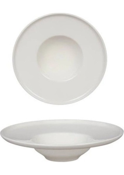 24 cm Spagetti-Makarna Tabağı Seti, 2'li, Ekru