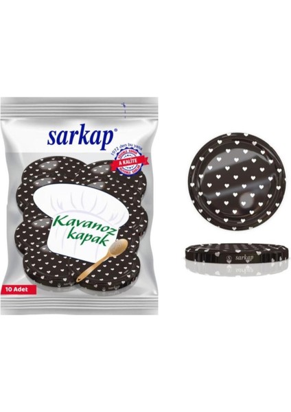 10 Adet Siyah Kalpli Kavanoz Kapağı, 82MM, Hijyenik Paketli, Şık ve Kullanışlı