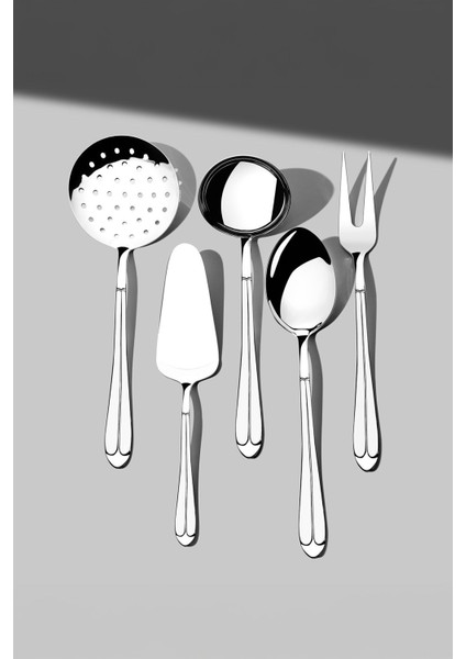 Paslanmaz Çelik 5 Parça Servis Takımı, Şık ve Dayanıklı Mutfağınız Için