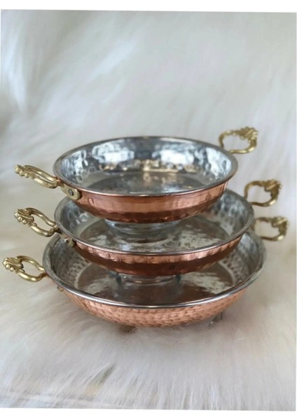 Bakır Sahan 3'lü Takım, Şık ve Kullanışlı Mutfak Seti