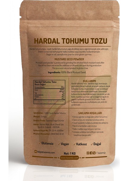 Hardal Tohumu Unu - Glutensiz 1 kg fiyatları