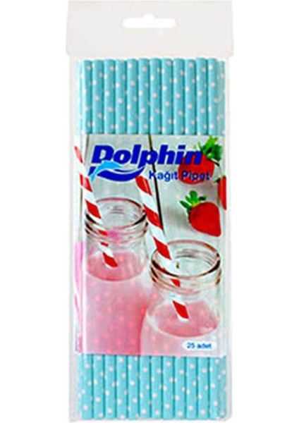 Beyaz Puantiyeli Mavi Kağıt Pipet, Sağlıklı ve Şık Mutfak Detayları Için Ideal Seçenek