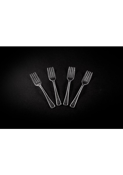 Şeffaf Plastik Çatal 100 Adet, Şık ve Dayanaklı, Beyaz Renkli, ve Hafif.