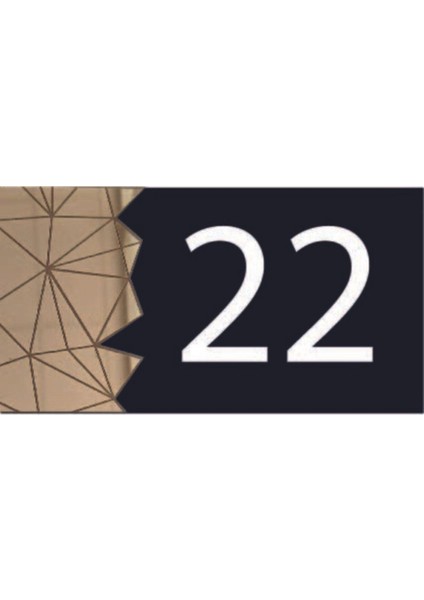 Şık Aynalı Modern Kapı Numarası, Gold, Güncel Tasarım