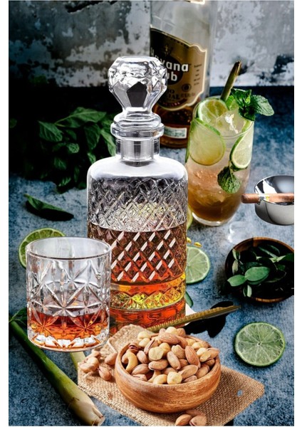 7 Parça Kristal Viski Takımı Seti, 1250 Ml, 6 Bardak, Şarap, Votka, Kadeh modelleri