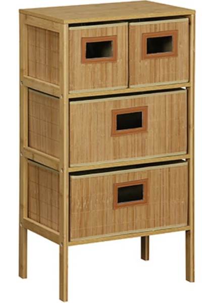 PNL-BM05 Pc Ahşap 3 Katlı 4 Sepetli Düzenleyici Raf