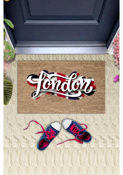 Dijital Baskı Bej London Bayrak Paspas K-3024 fiyatları
