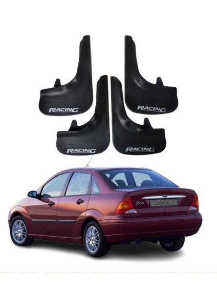 Ford Focus 1 Sd 1998-2004 Uyumlu Racing Yazılı 4'lü Tozluk Çamurluk Paçalık Modifiye