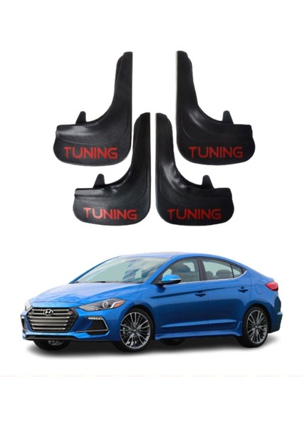 Hyundai Elentra 2016-2021 Uyumlu Tuning Yazılı 4'lü Tozluk Çamurluk Paçalık Modifiye