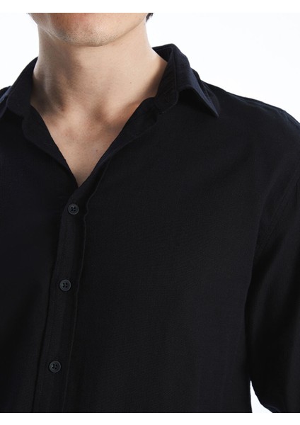 Yeni Sezon Slim Fit Uzun Kollu Armurlu Erkek Gomlek - S5FD87Z8 modelleri