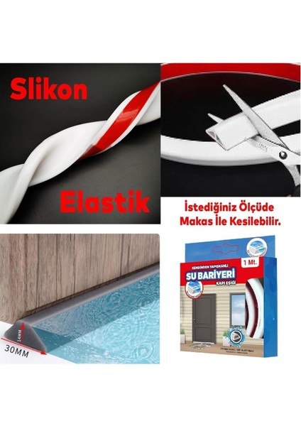 Su Bariyeri Kapı Altı Sızdırmaz Su Tutucu Yapışkanlı Silikon Bant Izolasyon Yalıtım Bandı (1 Metre) modelleri