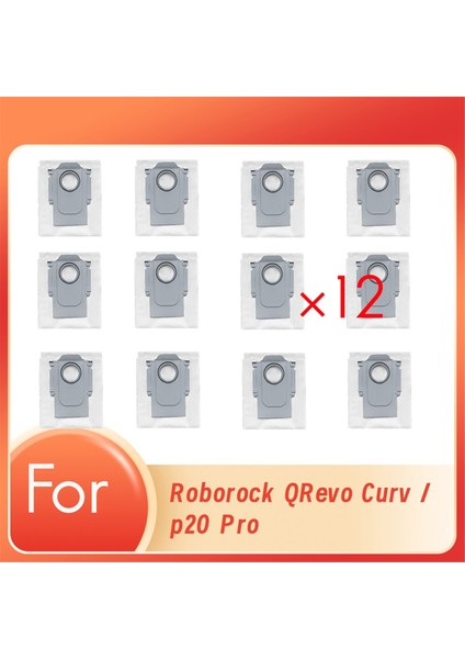Roborock Qrevo Curv / P20 Pro Süpürge Aksesuarları Için 12 Adet Toz Torbası Uzun Ömürlü ve Iyi Çalışmak Için Üretilmiştir (Yurt Dışından)