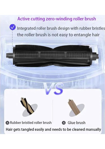 Dreame L10S ULTRA/L20 Ultra S10/S20/S30/X10/X20/X30/X40 Serisi Saç Kesme Anti-Tangle Rulo Fırça Kazıma Şeridi (Yurt Dışından) modelleri