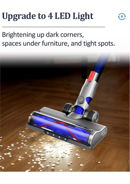 Dyson V10 Slim V12 Slim Kablosuz Elektrikli Süpürge Aparatı Için Hızlı Çıkarılabilir Motor Başlığı Temizleme Fırçası Toz LED Işıkları ile (Yurt Dışından) fiyatları