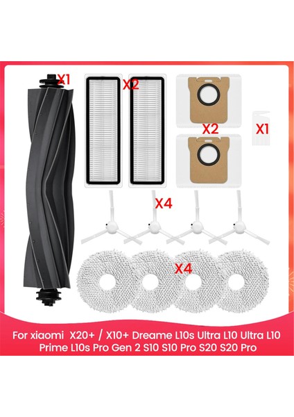 Xiaomi X20+ / X10+, Dreame L10S Ultra, L10 Ultra, S10, S10 Pro, S20, S20 Pro Robot Süpürge Yedek Parçaları (Yurt Dışından)