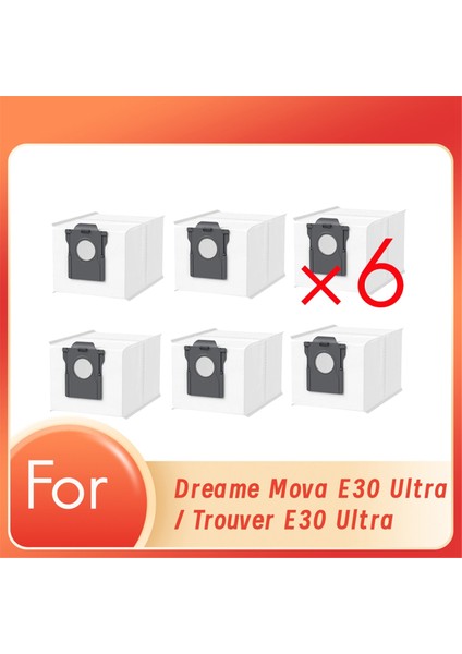 Dreame Mova E30 Ultra / Trouver E30 Ultra Süpürge Aksesuarları Için 6 Adet Toz Torbası Uzun Ömürlü ve Iyi Çalışmak Için Üretilmiştir (Yurt Dışından)