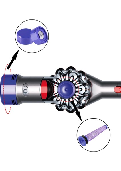 Dyson V7 V8 Kablosuz Elektrikli Süpürge Yedek Parçaları 967478-01 / 965661-01 Ön Filtre Hepa Son Filtre (Yurt Dışından) modelleri
