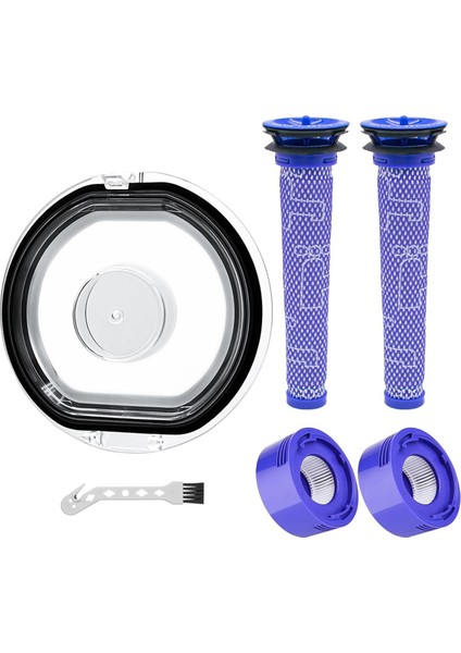 Dyson V7 V8 Animal Absolute Motorhead Kablosuz Dikey Elektrikli Süpürge Için Toz Haznesi Kapağı ve Post ve Ön Filtre Yedekleri (Yurt Dışından)