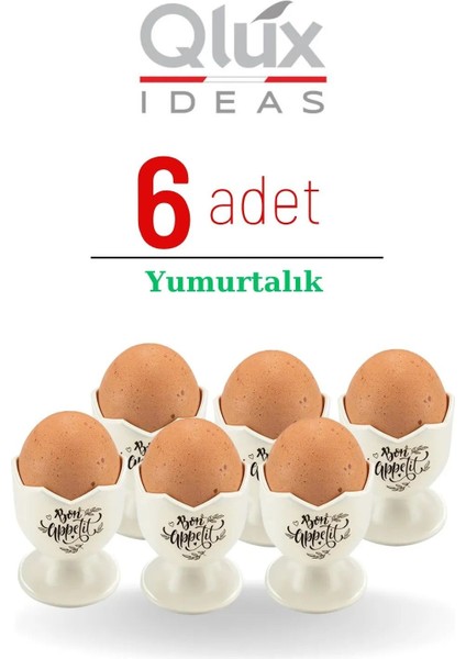 Beyaz 6'lı Yumurta Sunumluk Seti, Şık ve Kullanışlı Mutfak Aksesuarı