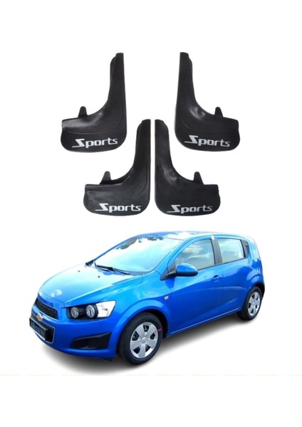Chevrolet Aveo Hb 2011 ve Sonrası Uyumlu Sports Yazılı 4'lü Tozluk Çamurluk Paçalık Modifiye