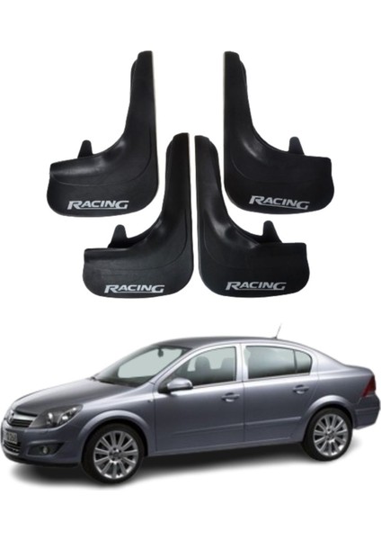 Opel Astra H Sd 2008-2017 Uyumlu Racing Yazılı 4'lü Tozluk Çamurluk Paçalık Modifiye