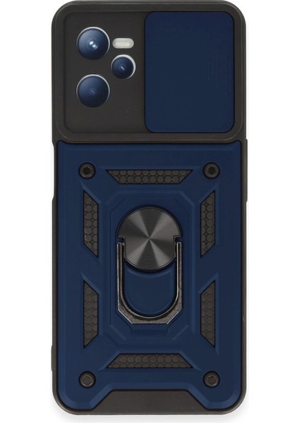 Realme C35 Kılıf Pars Lens Yüzüklü Silikon - Lacivert