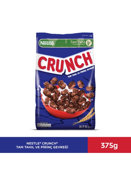 Crunch Çikolatalı Kahvaltılık Gevrek 375 gr Tam Tahıl ve Pirinçle Zenginleştirilmiş