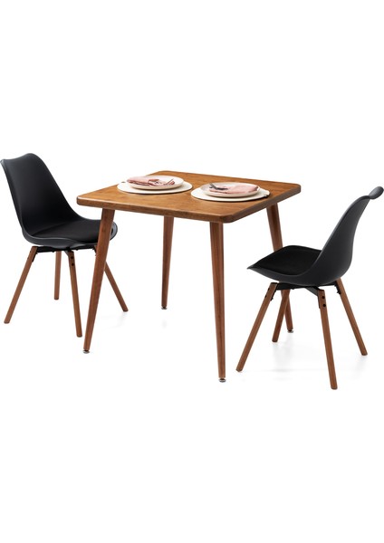 Kitta Yemek Masası, %100 Masif Ahşap, 80X80 cm, Ceviz fiyatları