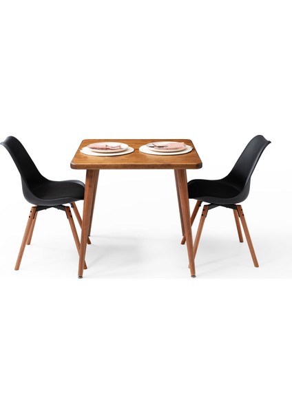 Kitta Yemek Masası, %100 Masif Ahşap, 80X80 cm, Ceviz modelleri
