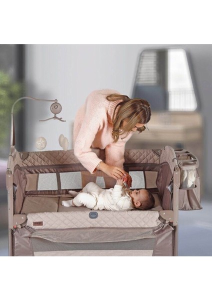 Miami Anne Yanı Oyun Parkı Bej + Yatak Dahil - Bircancocuk