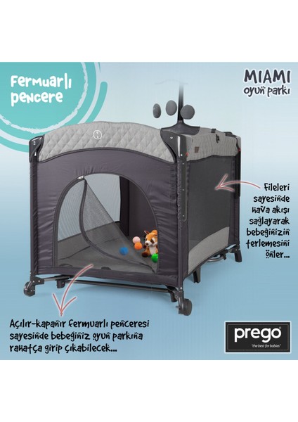 Miami Anne Yanı Oyun Parkı Bej + Yatak Dahil - Bircancocuk modelleri