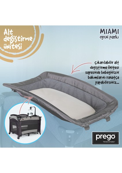 Miami Anne Yanı Oyun Parkı Bej + Yatak Dahil - Bircancocuk fırsatları