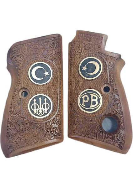 Beretta Mod 70 Düğmeli Beretta Tek Düğmeli Beretta Kabze Ahşap Lazer Işlemeli Logoludur