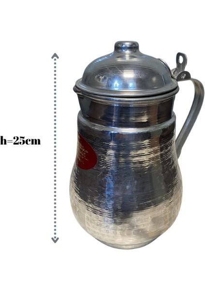 Şehzademutfak 8 Parça Şehzade Ayran Seti Alüminyum Kapaklı Sürahi Bardak ve El Işlemeli Tepsi Set modelleri