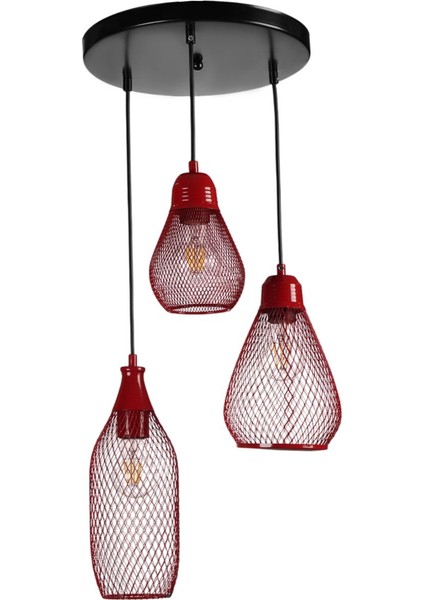 Karmaşık 3 Lü Tepsili Kırmızı Sarkıt fiyatları