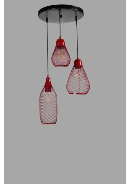 Karmaşık 3 Lü Tepsili Kırmızı Sarkıt modelleri