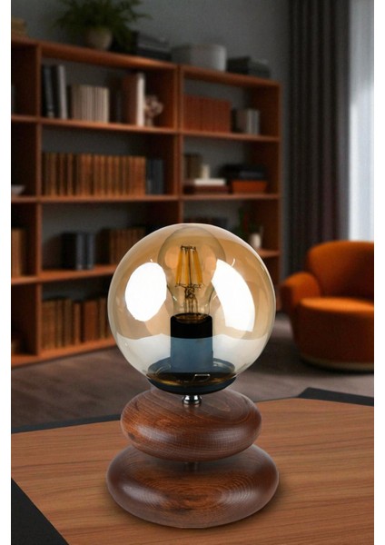 Mars Ceviz Bal Camlı Masa Lambası fiyatları