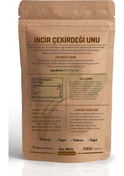 Incir Çekirdeği Unu - Tozu 500 gr fiyatları